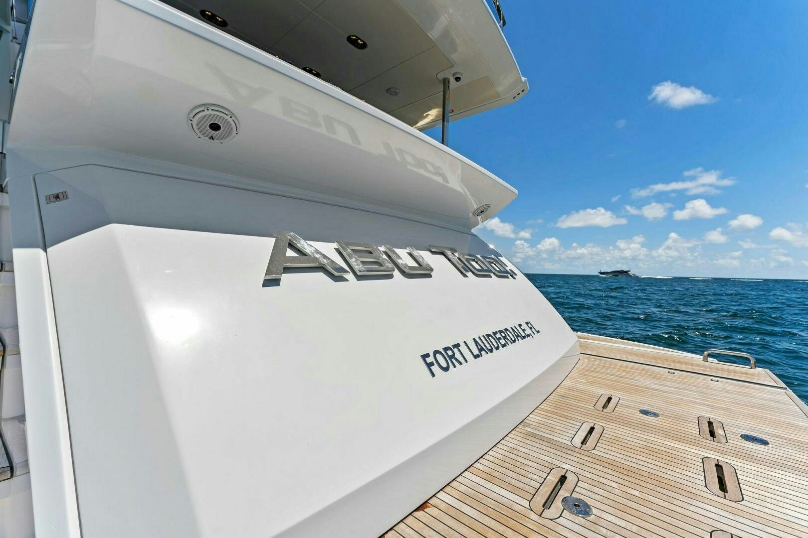 a boat on the water aboard LIMITLESS Yacht for Sale