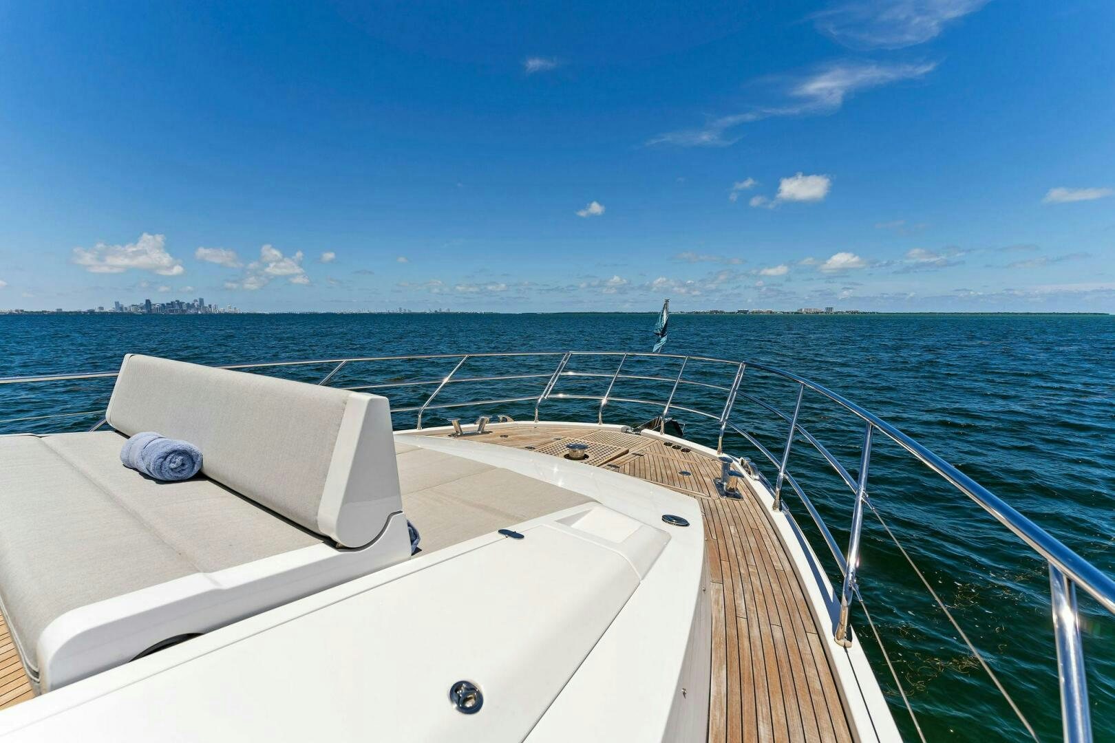a boat on the water aboard LIMITLESS Yacht for Sale