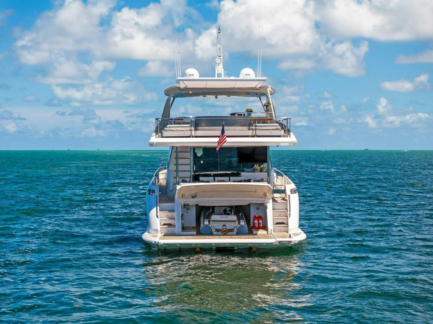 a boat in the water aboard LIMITLESS Yacht for Sale