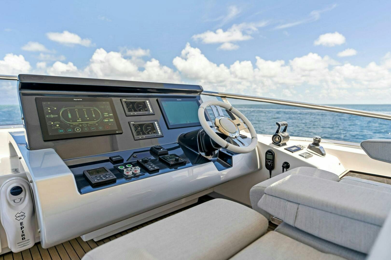 the inside of a boat aboard LIMITLESS Yacht for Sale