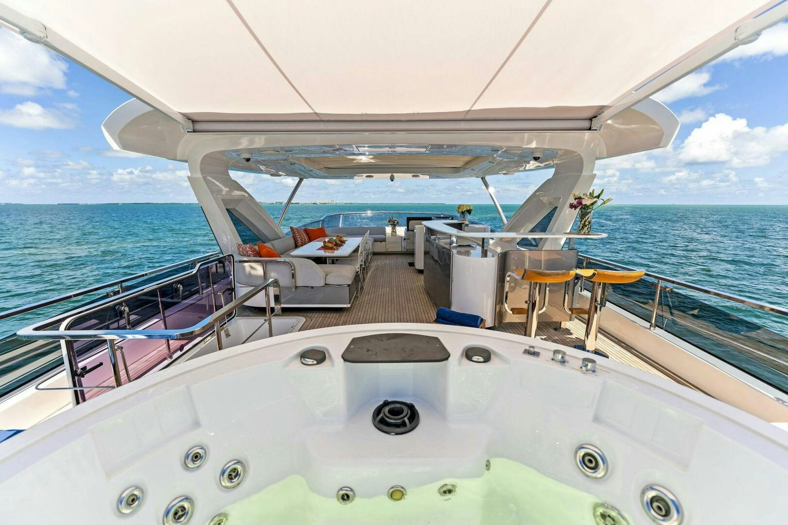 a boat on the water aboard LIMITLESS Yacht for Sale