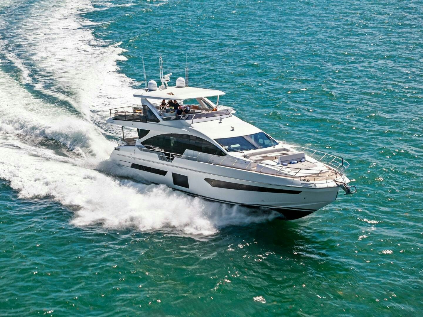 a boat on the water aboard LIMITLESS Yacht for Sale