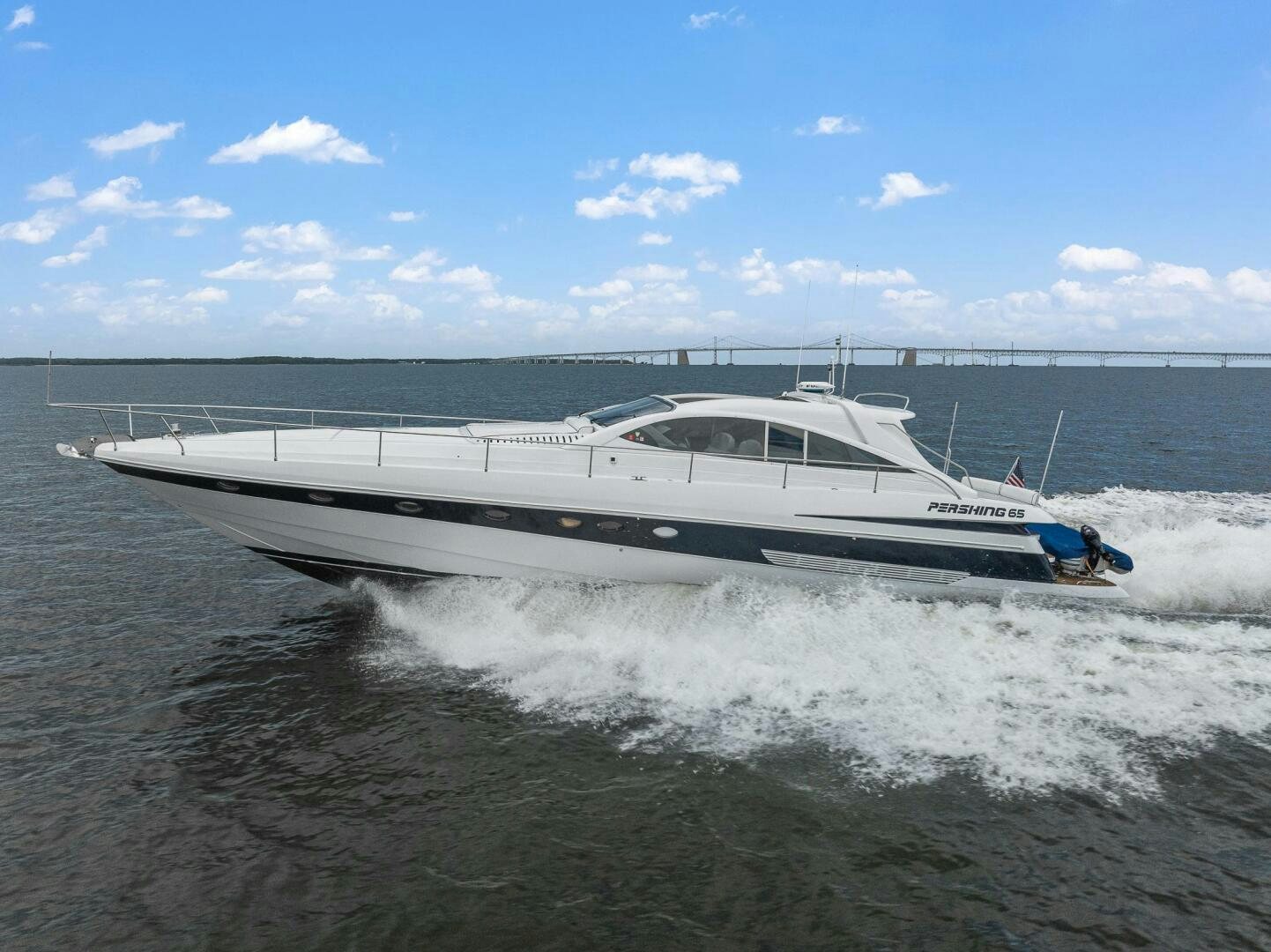 a boat on the water aboard ROOSTERTAIL Yacht for Sale