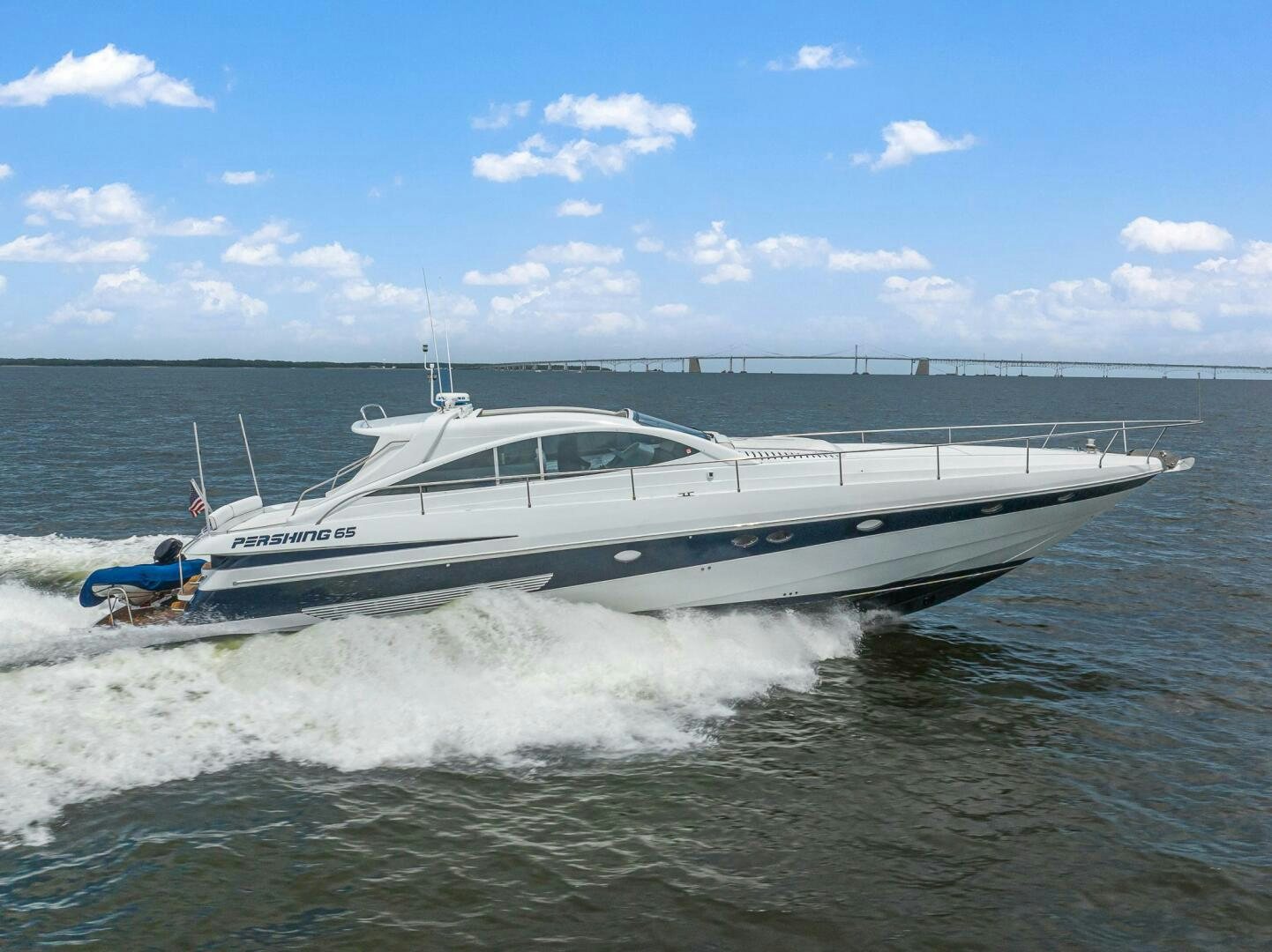 a boat in the water aboard ROOSTERTAIL Yacht for Sale