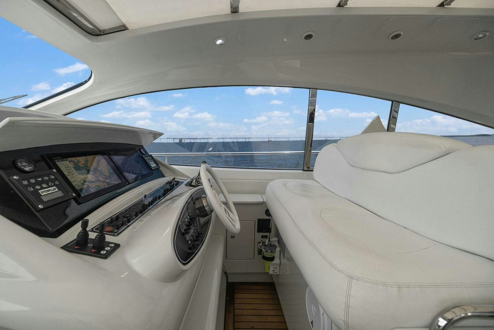 the inside of a car aboard ROOSTERTAIL Yacht for Sale