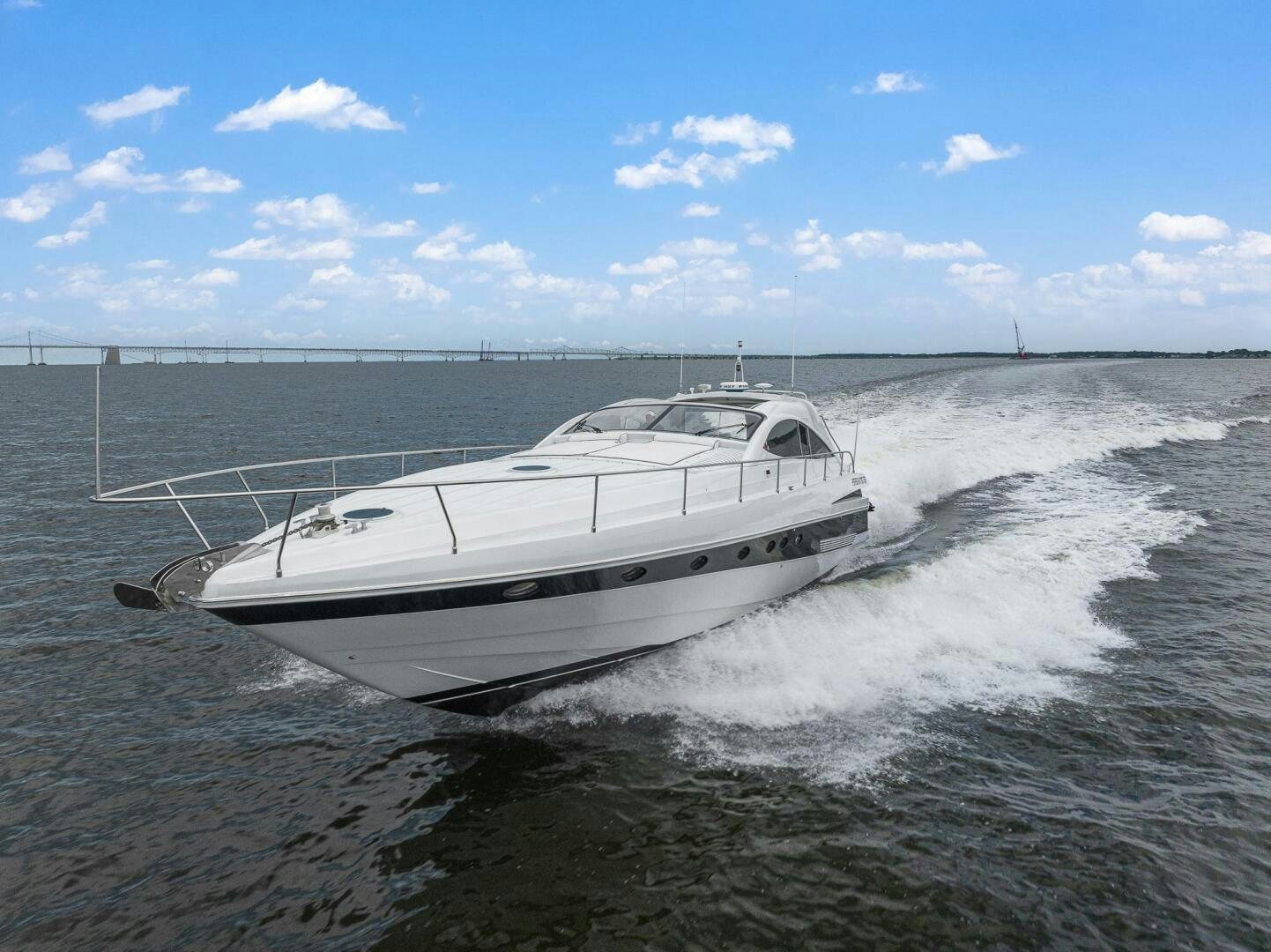 a boat on the water aboard ROOSTERTAIL Yacht for Sale