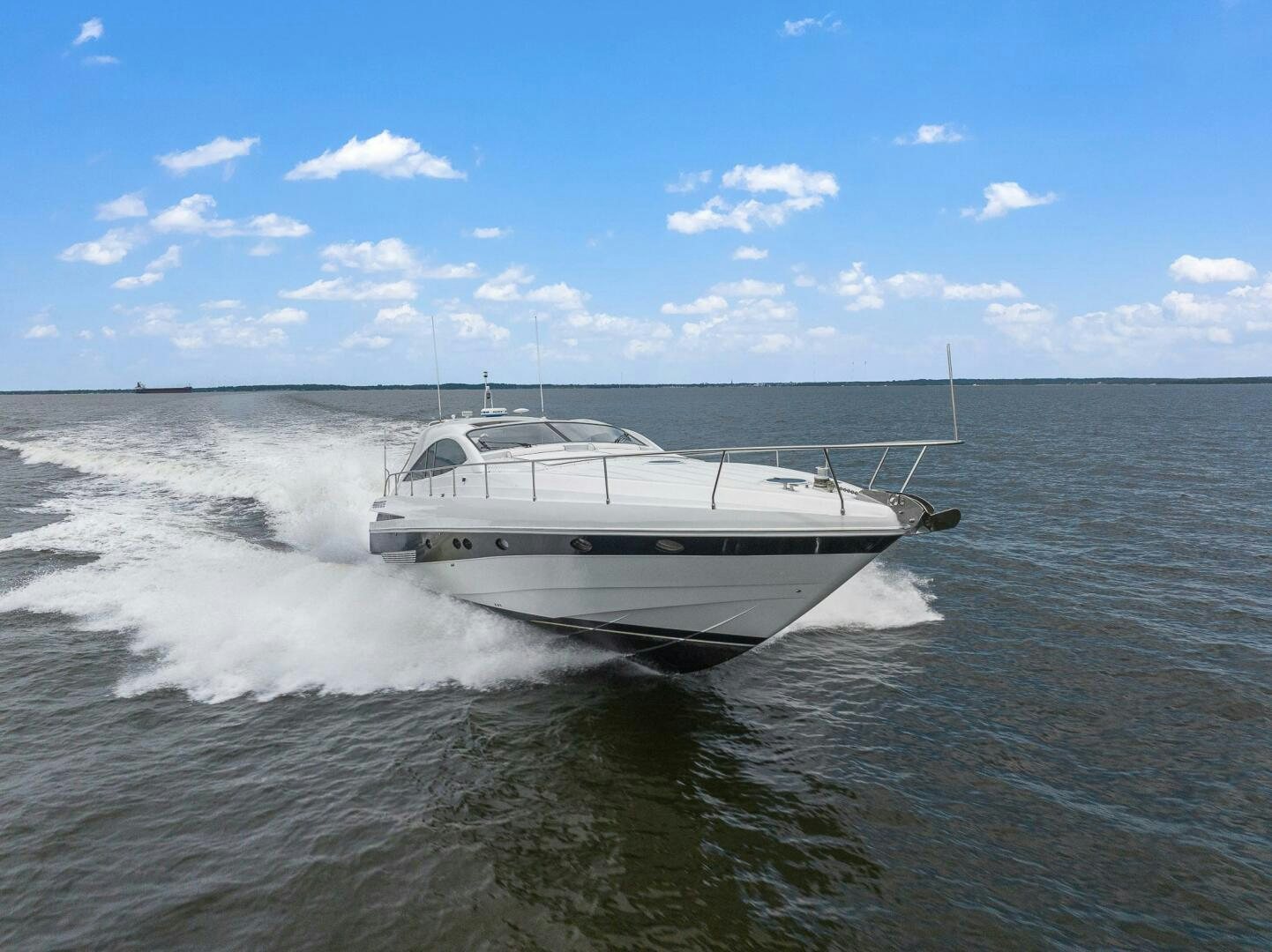 a boat splashing in the water aboard ROOSTERTAIL Yacht for Sale