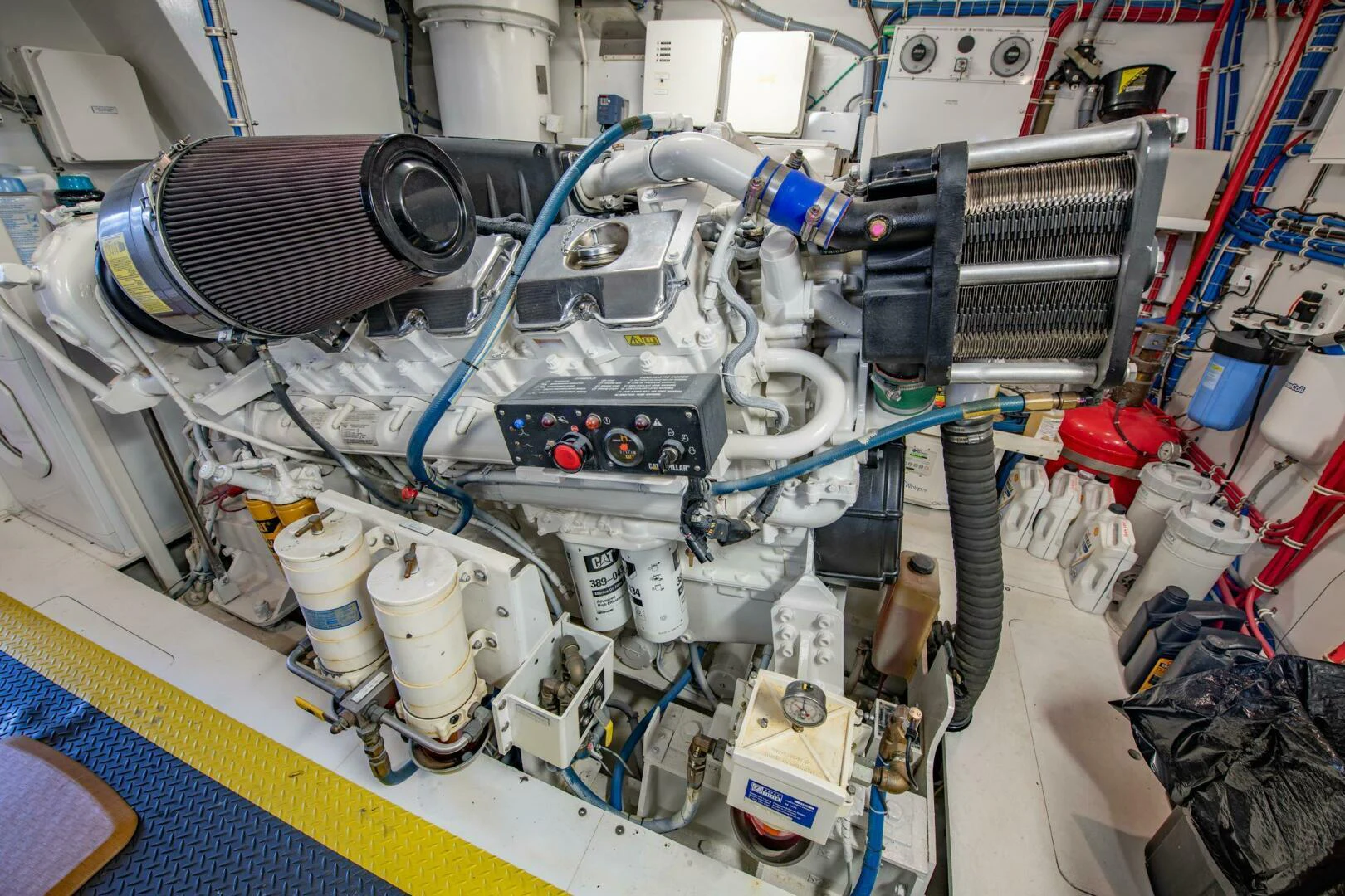 a machine with a large metal cylinder aboard TIME-2 FLY Yacht for Sale