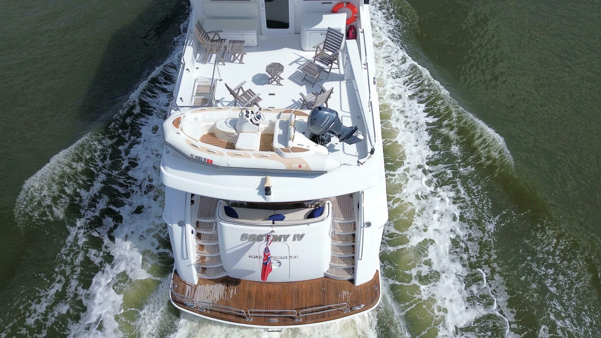 a ship on the water aboard TIME-2 FLY Yacht for Sale