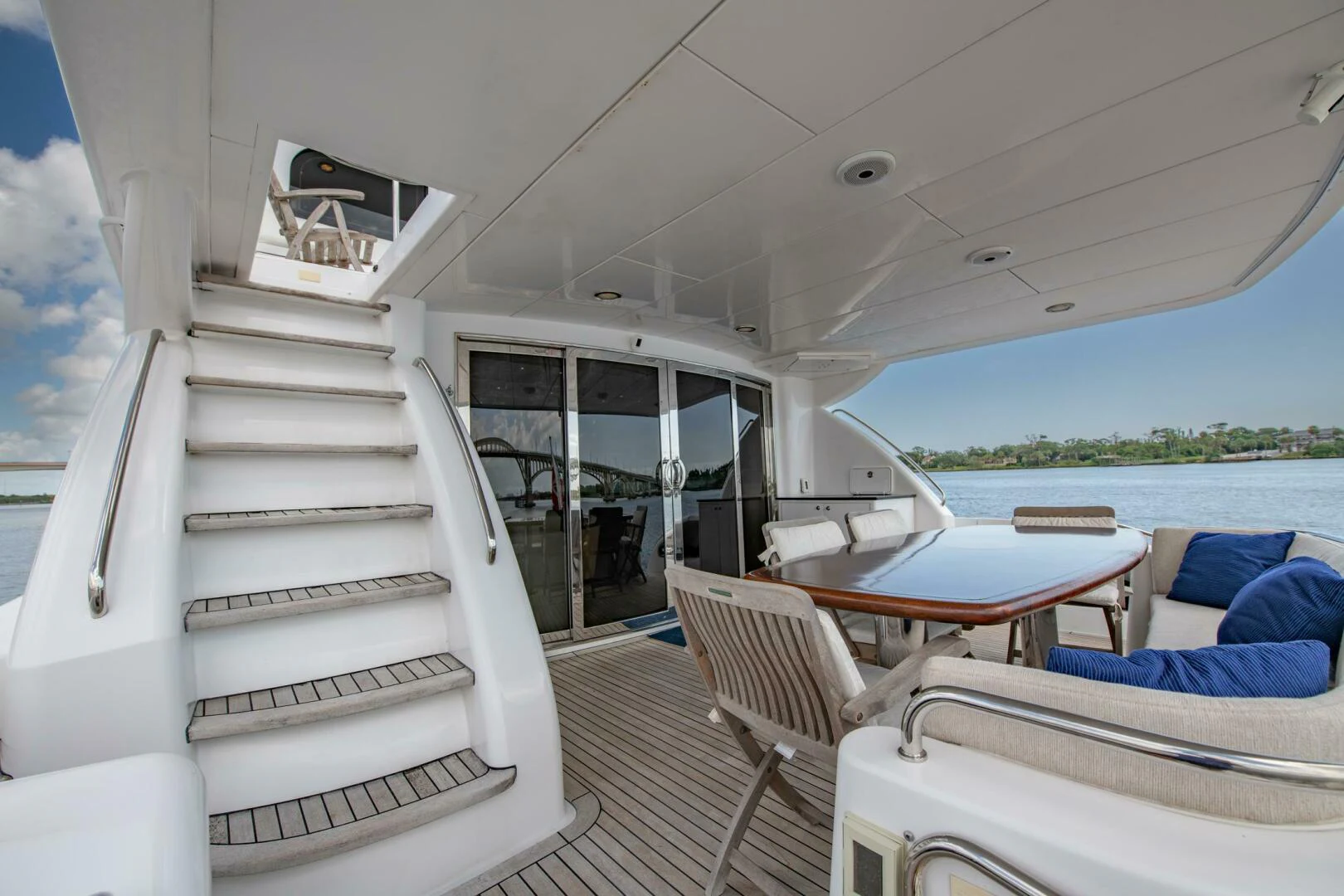 a boat on a deck aboard TIME-2 FLY Yacht for Sale