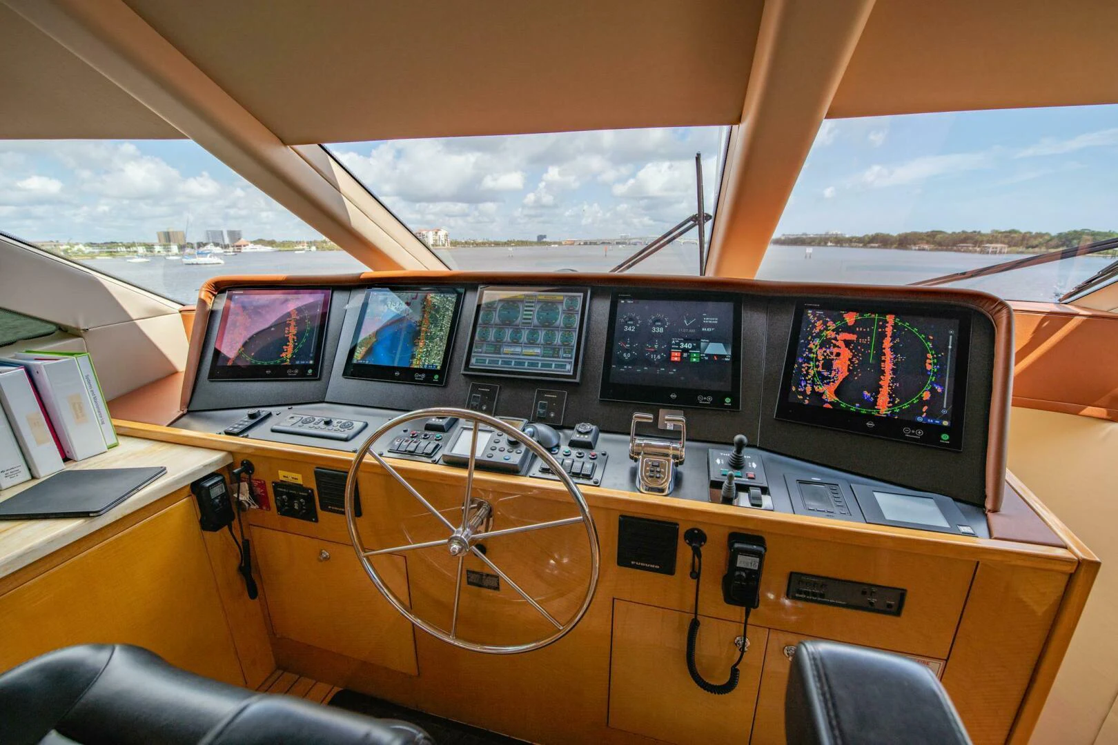 a control panel of a plane aboard TIME-2 FLY Yacht for Sale
