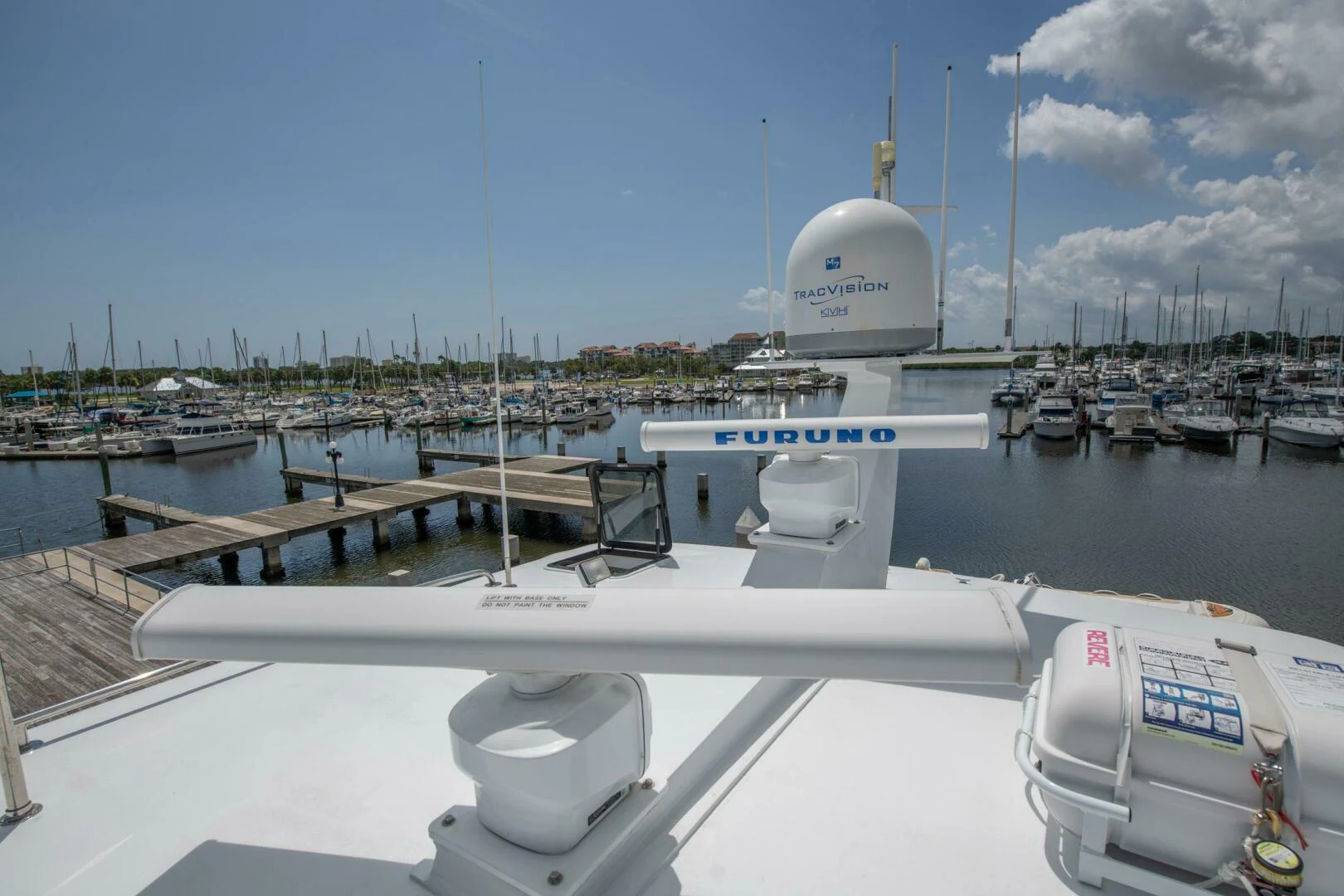 a boat docked at a pier aboard TIME-2 FLY Yacht for Sale
