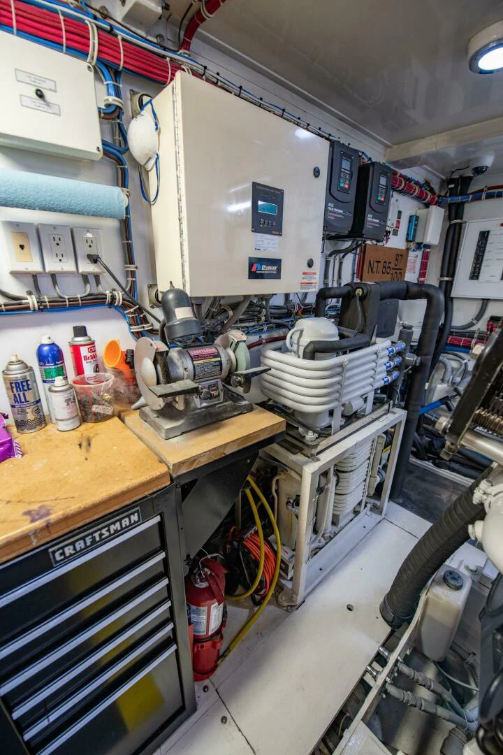 a room with equipment and equipment aboard TIME-2 FLY Yacht for Sale