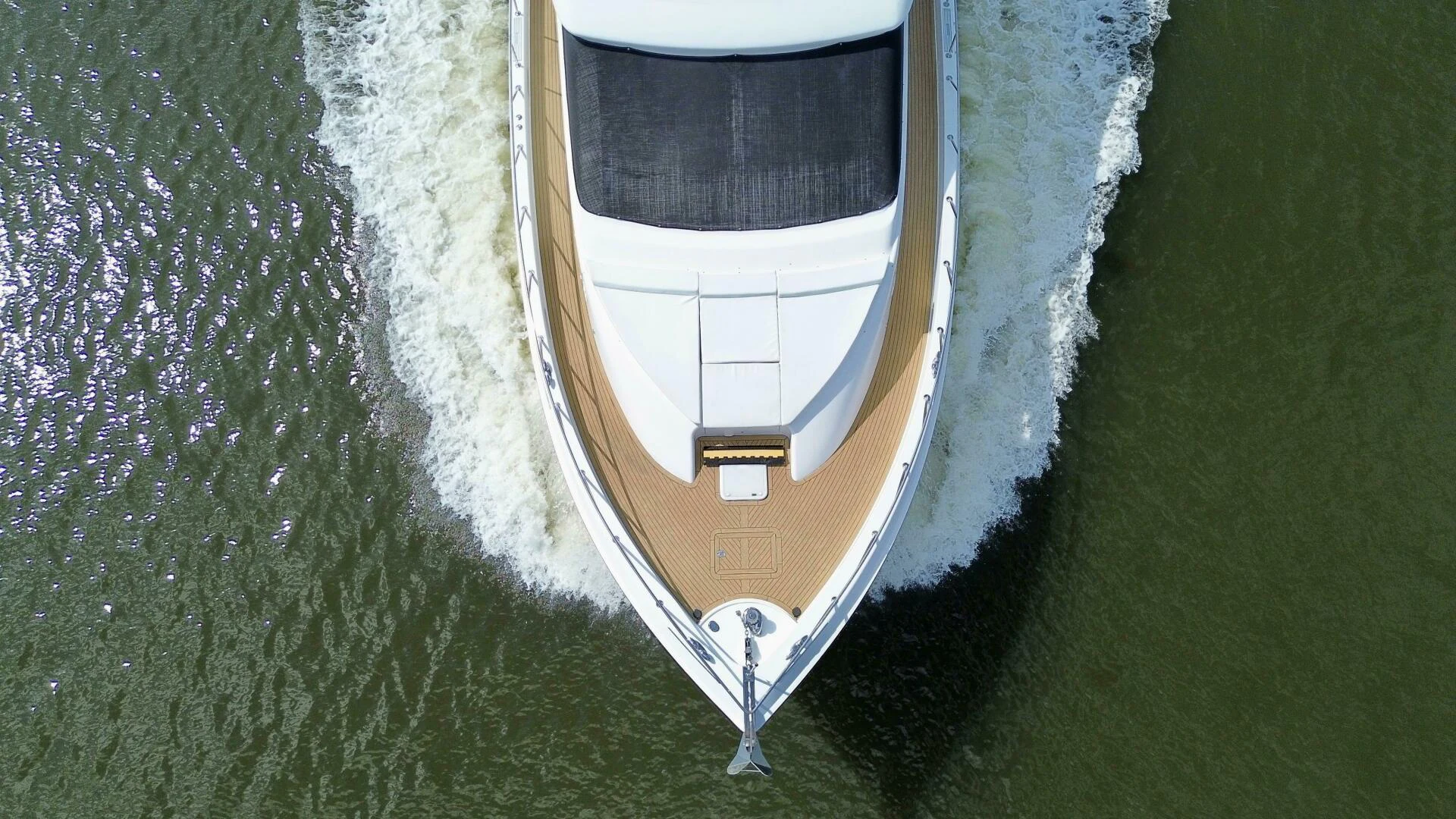 a water fountain in a pond aboard TIME-2 FLY Yacht for Sale