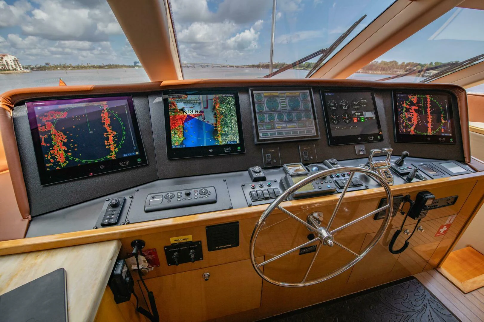 inside of a control room aboard TIME-2 FLY Yacht for Sale