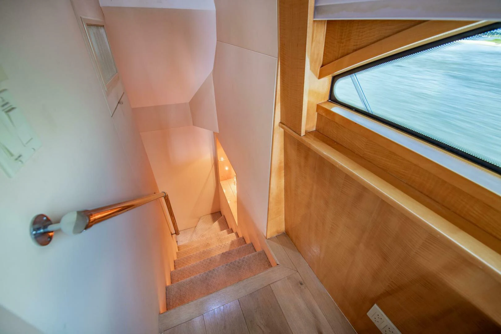a window in a room aboard TIME-2 FLY Yacht for Sale