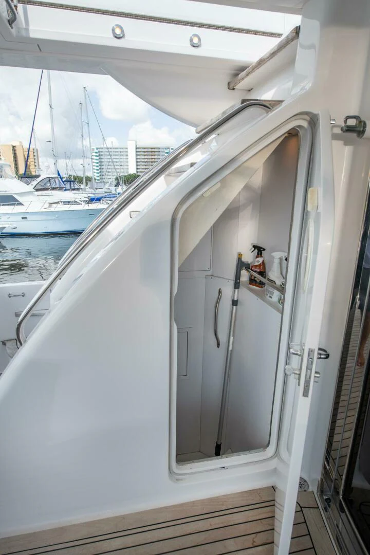 a boat with a handle aboard TIME-2 FLY Yacht for Sale