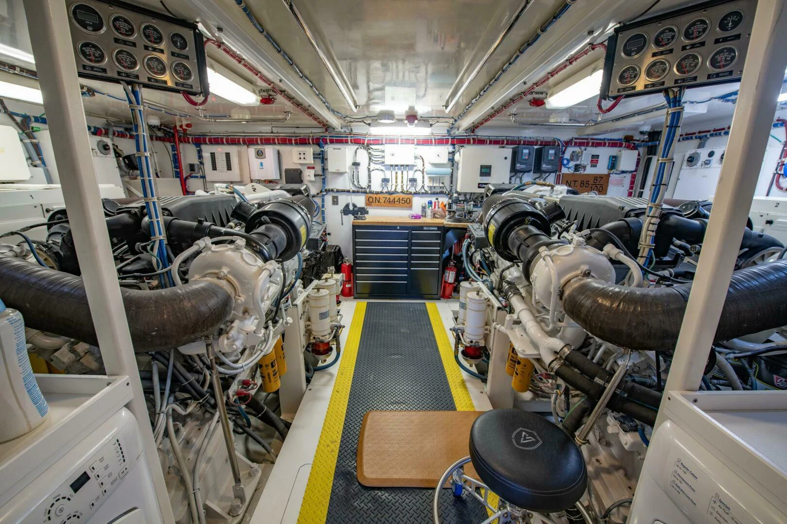 a room with machinery aboard TIME-2 FLY Yacht for Sale