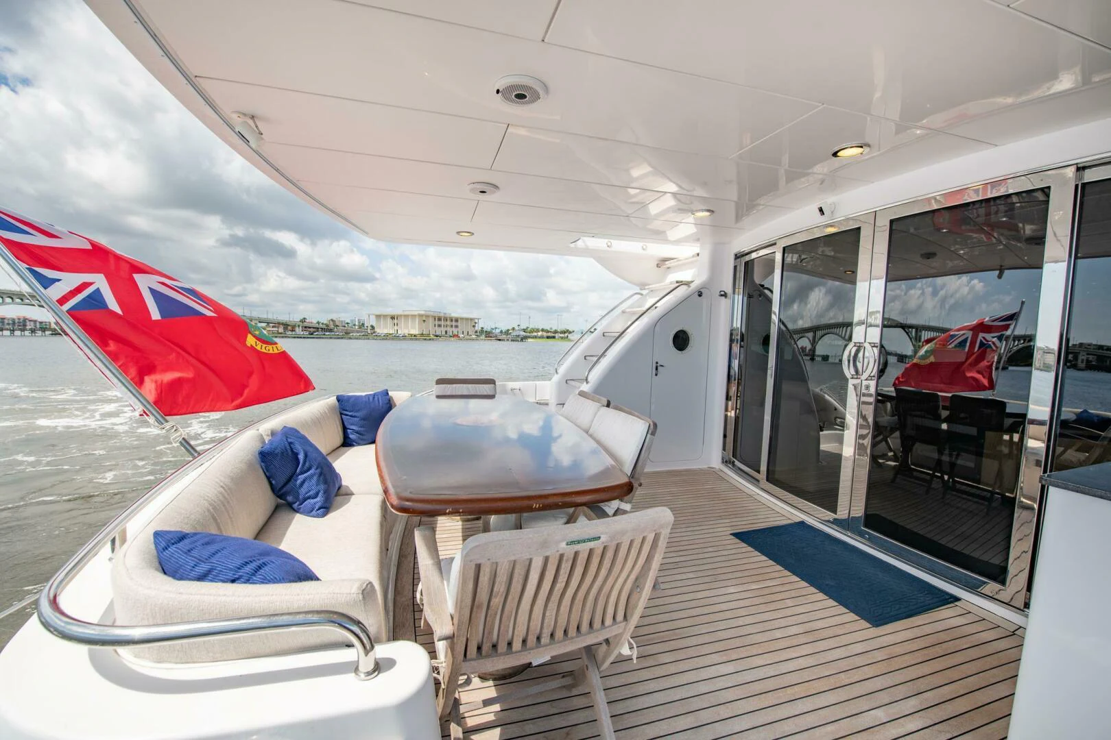 a boat on a deck aboard TIME-2 FLY Yacht for Sale