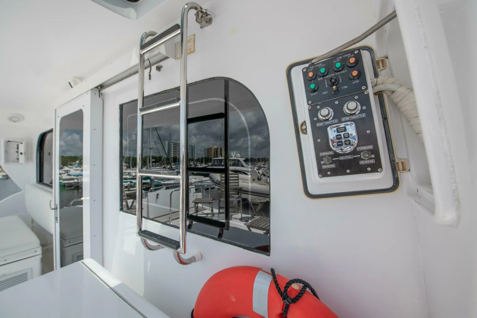 a machine with a screen aboard TIME-2 FLY Yacht for Sale