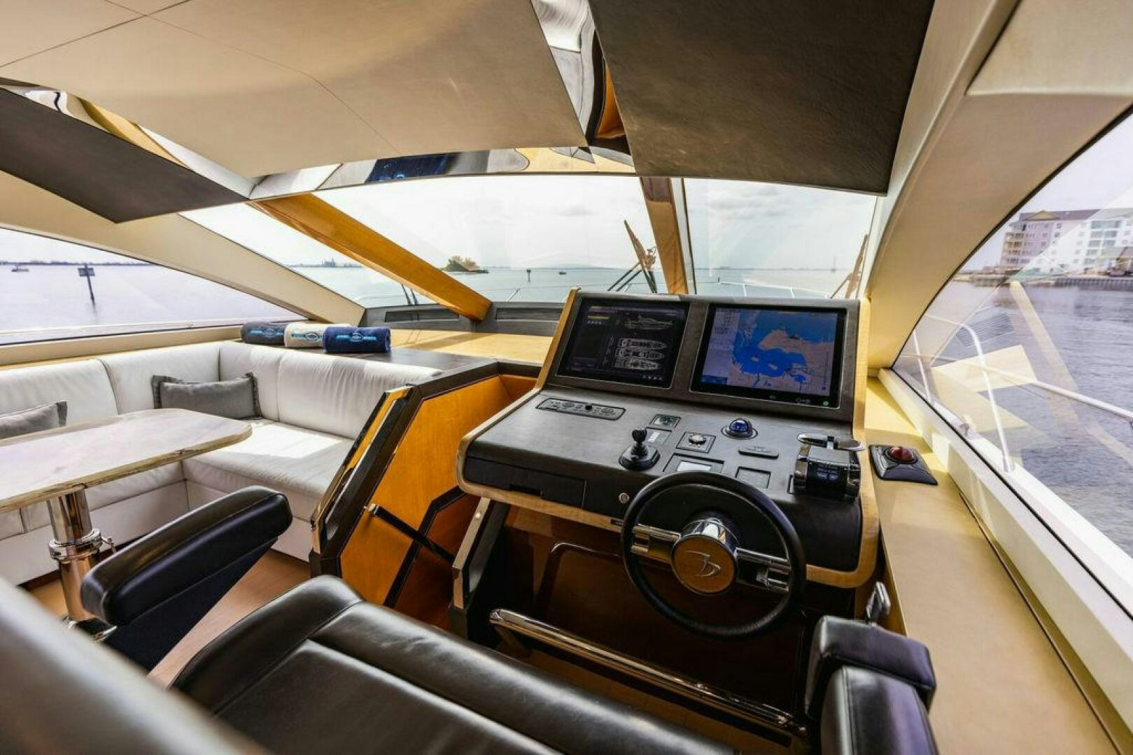 inside of a car aboard KNOT GUILTY Yacht for Sale