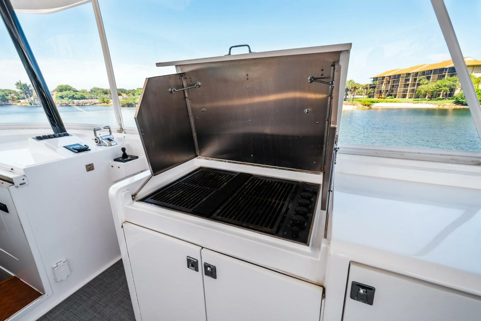a stove on a boat aboard GRACE Yacht for Sale