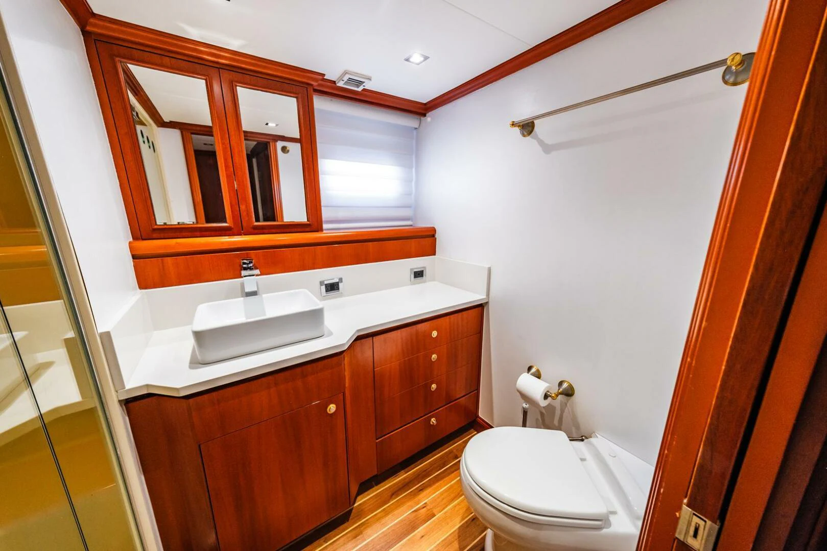 a bathroom with a sink and a toilet aboard GRACE Yacht for Sale
