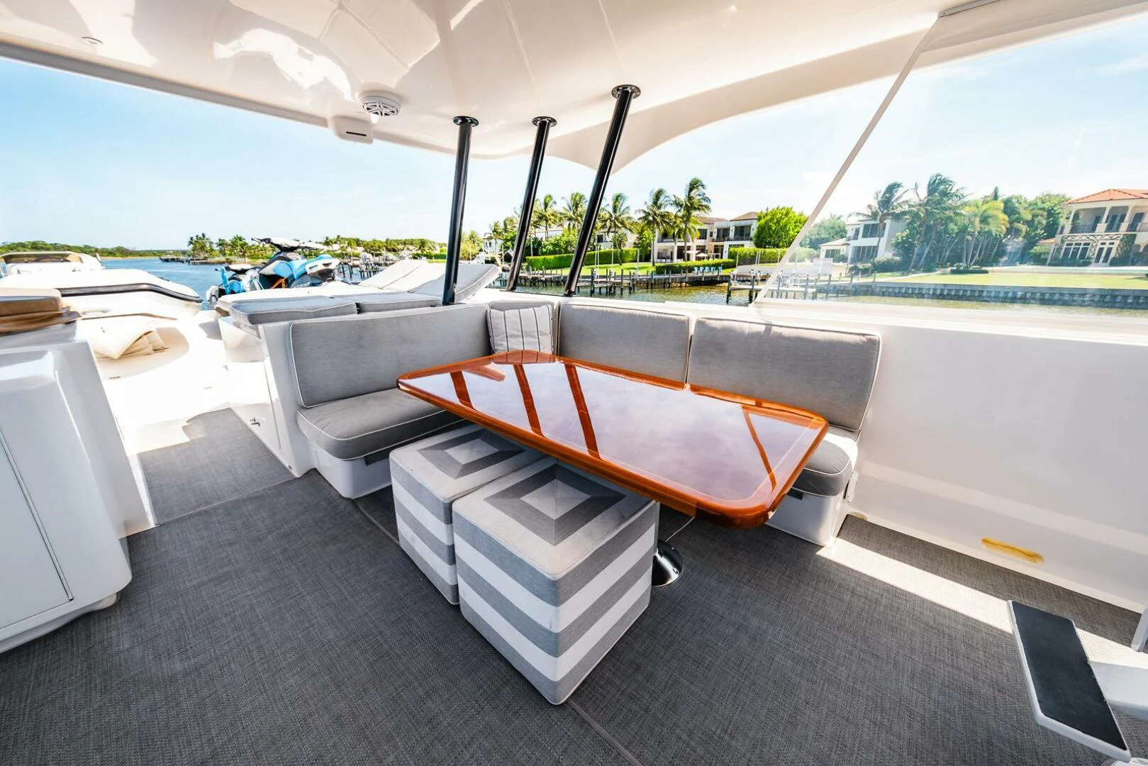 a room with a couch and a table aboard GRACE Yacht for Sale