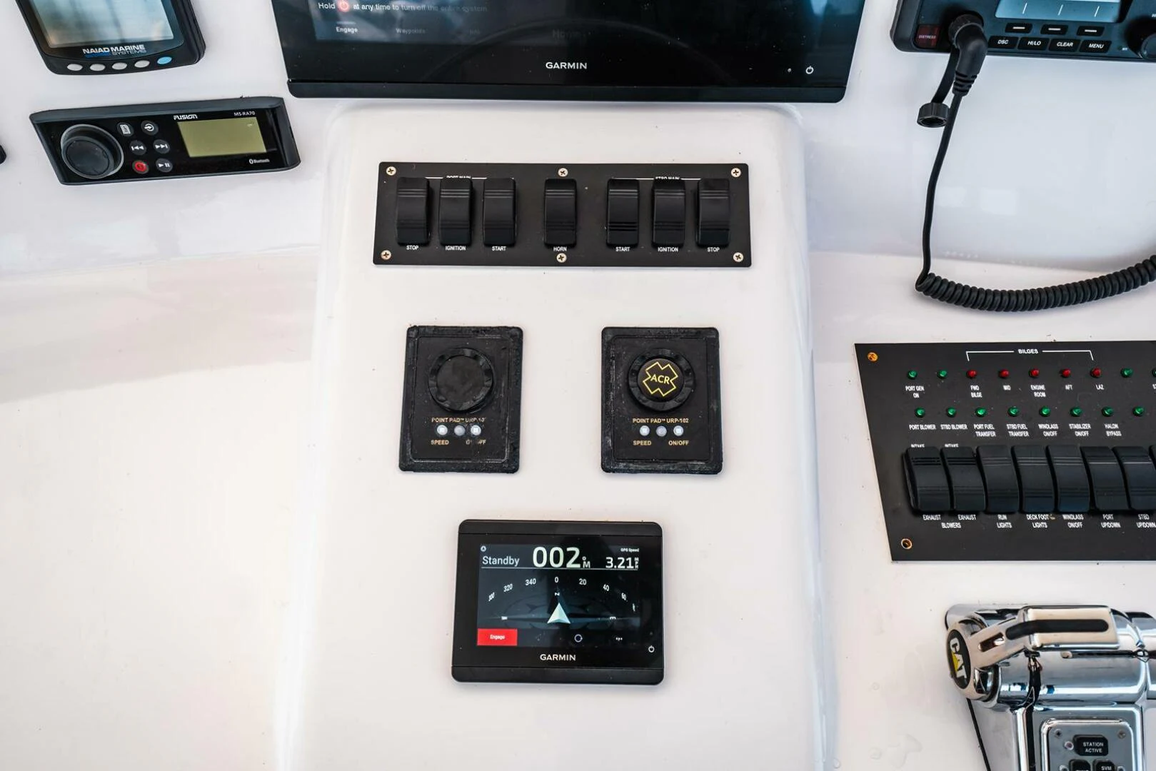 a close-up of a radio aboard GRACE Yacht for Sale