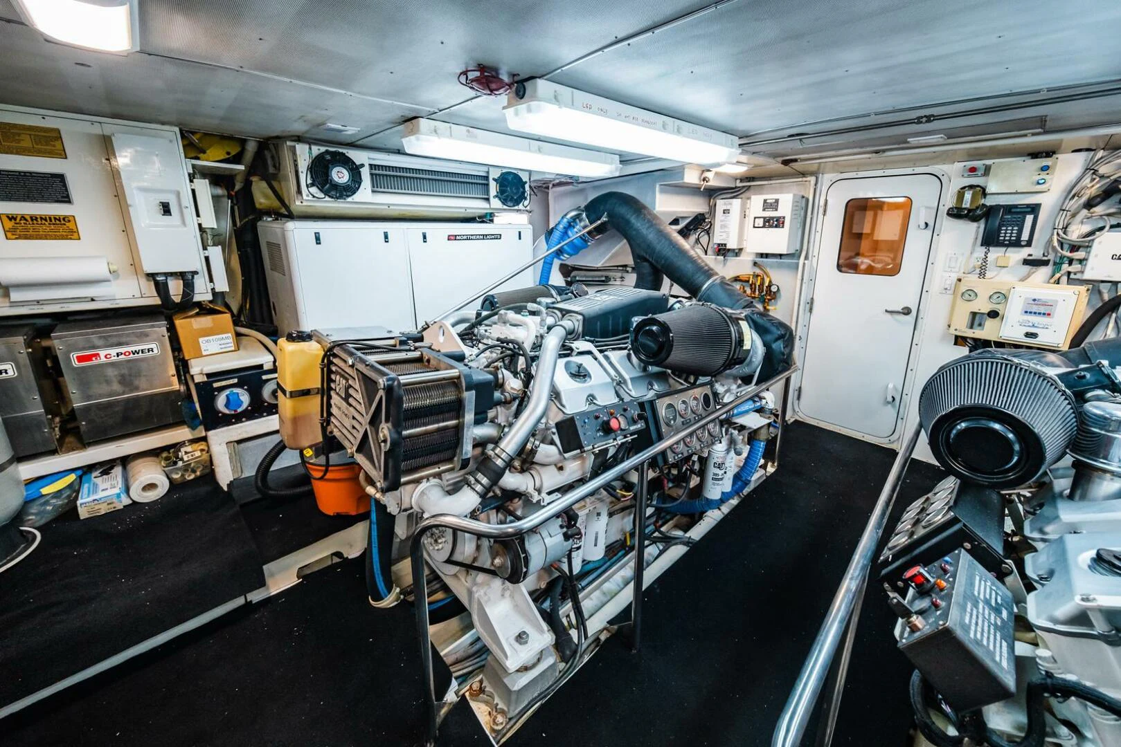 a large machine in a room aboard GRACE Yacht for Sale