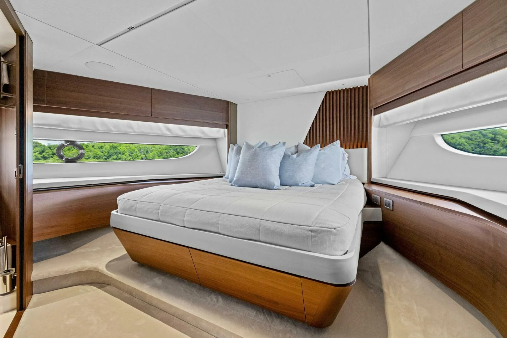 a bed in a room aboard RAW BAR Yacht for Sale