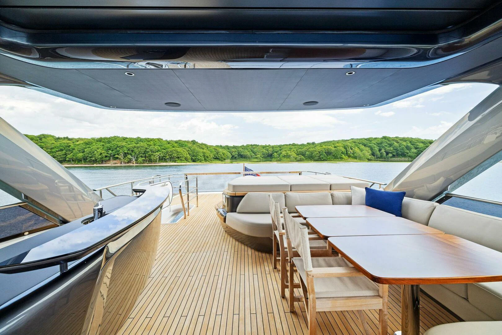 a boat on a dock aboard RAW BAR Yacht for Sale