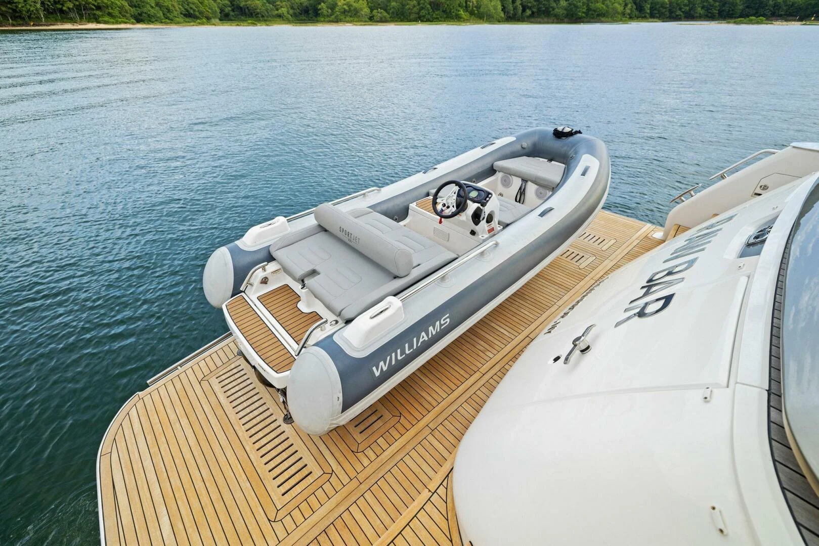 a boat on the water aboard RAW BAR Yacht for Sale