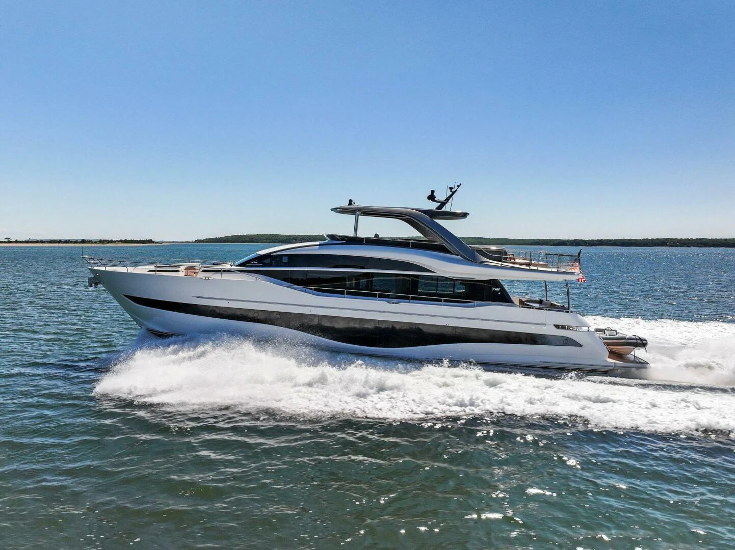 a boat on the water aboard RAW BAR Yacht for Sale