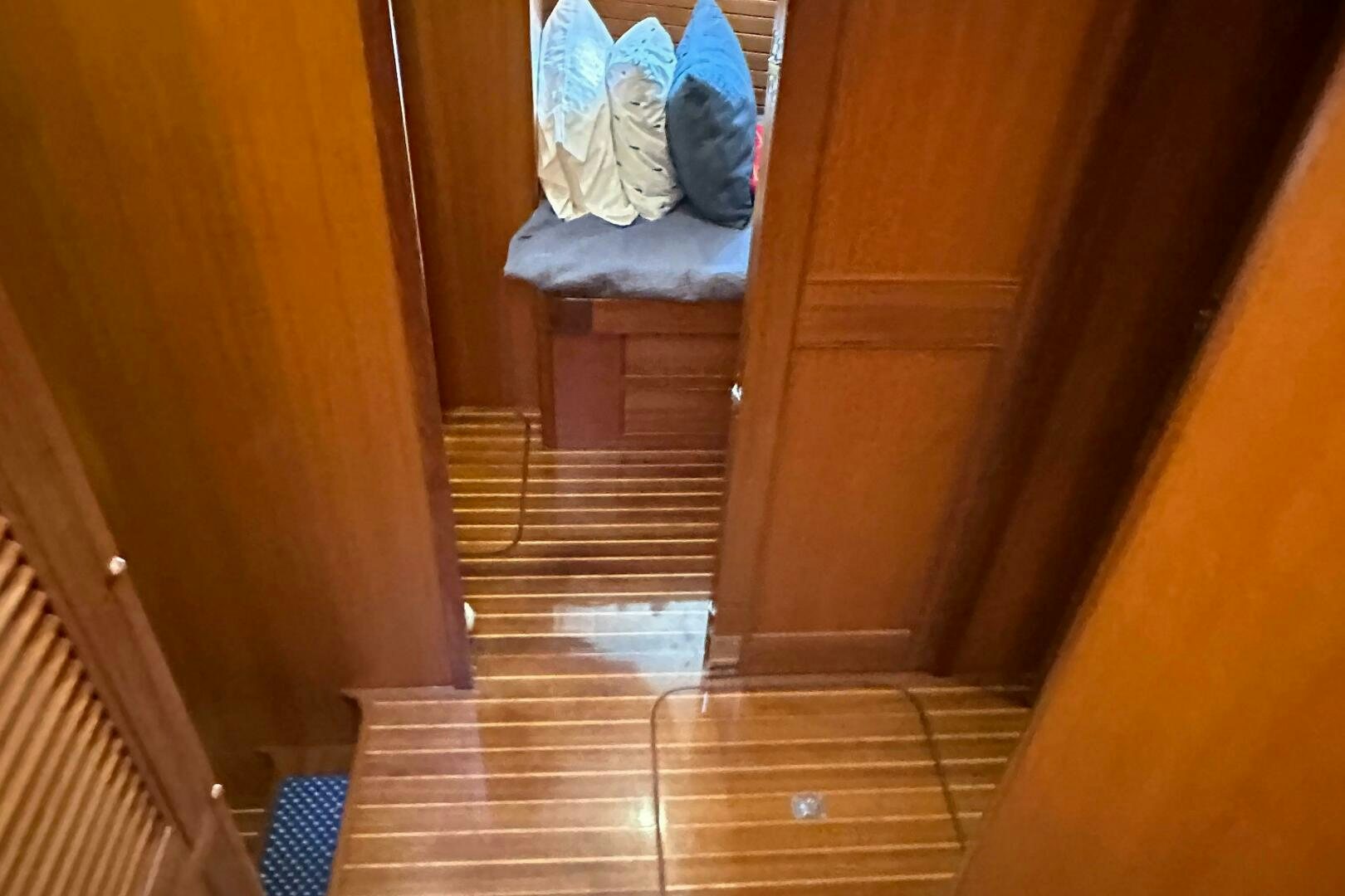 a set of stairs leading to a room aboard MISS STEPHANIE  Yacht for Sale