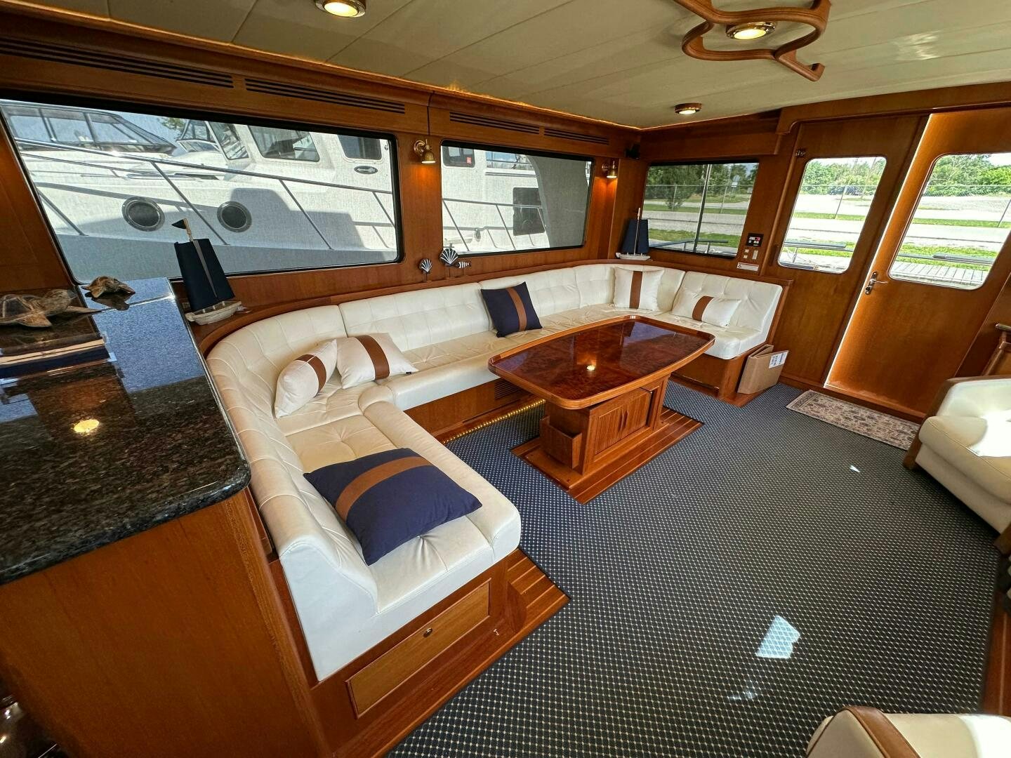 a large bathroom with a tub aboard MISS STEPHANIE  Yacht for Sale