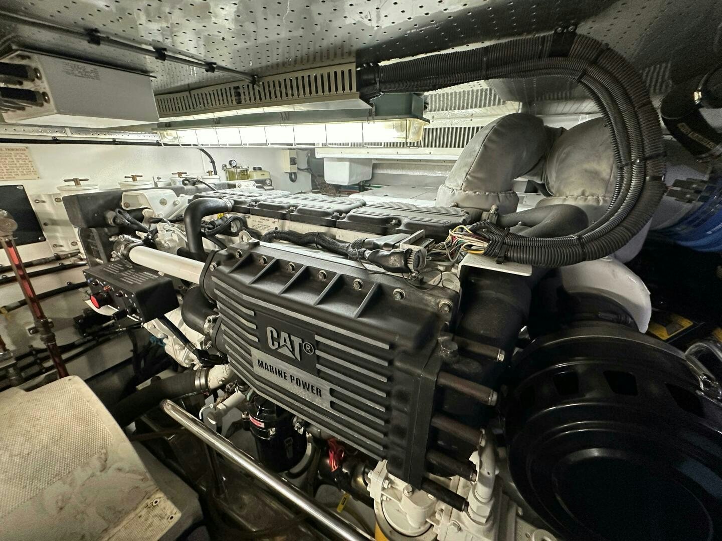 a large machine with large wheels aboard MISS STEPHANIE  Yacht for Sale