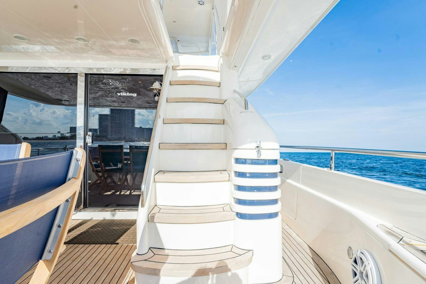 a staircase leading to a pool aboard HALF MINE Yacht for Sale