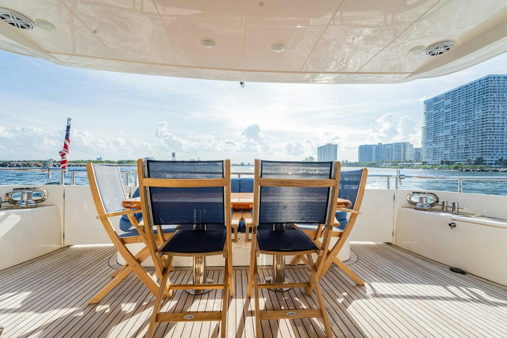 chairs on a deck aboard HALF MINE Yacht for Sale