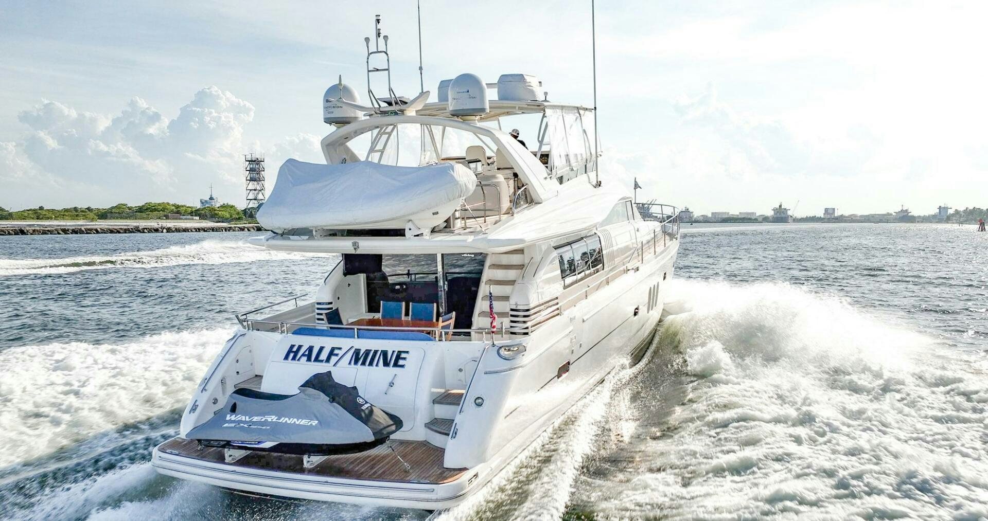 a boat on the water aboard HALF MINE Yacht for Sale