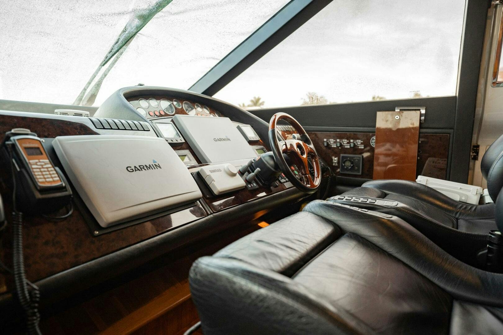 inside of a car aboard HALF MINE Yacht for Sale