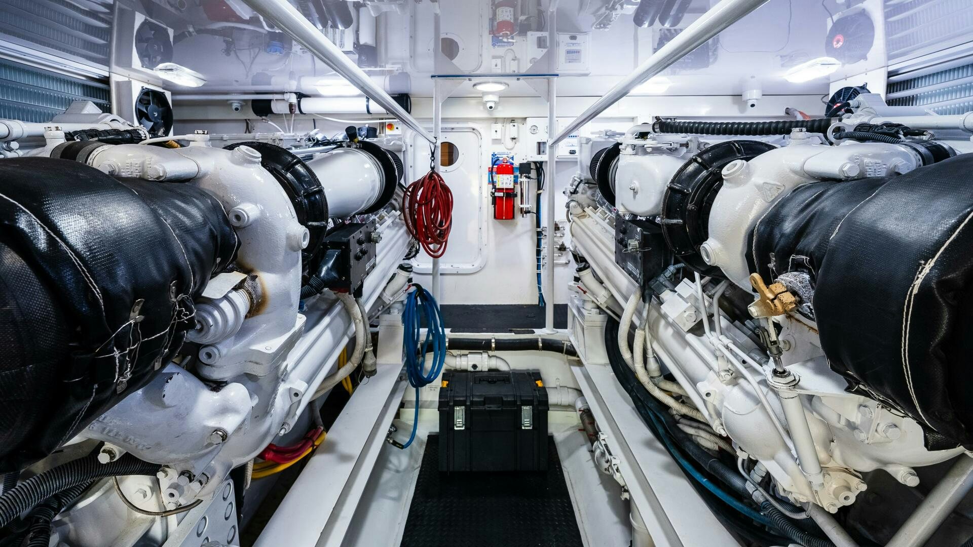 a large machine inside a building aboard BLUE EYES Yacht for Sale