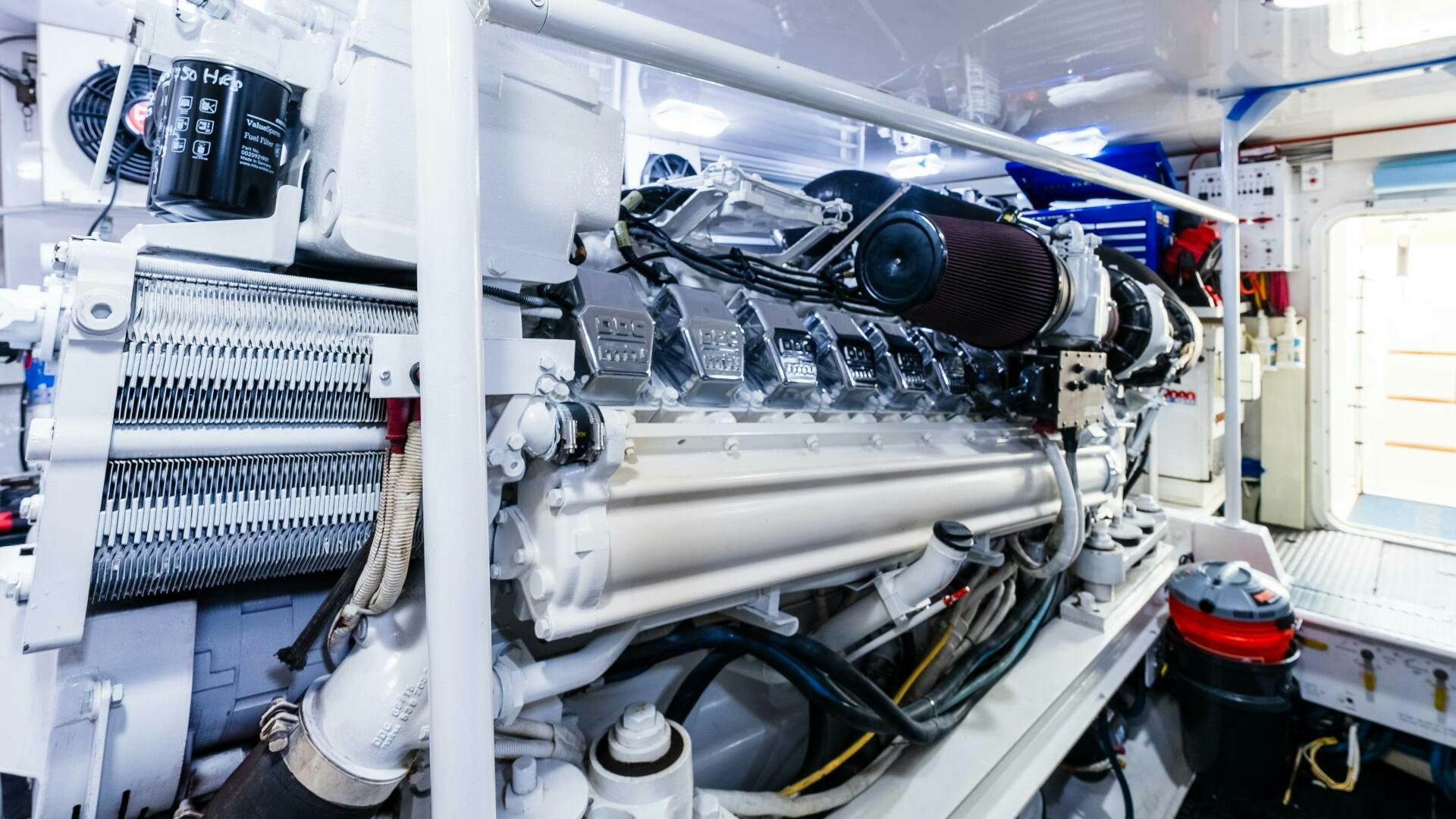 a machine with wires aboard BLUE EYES Yacht for Sale