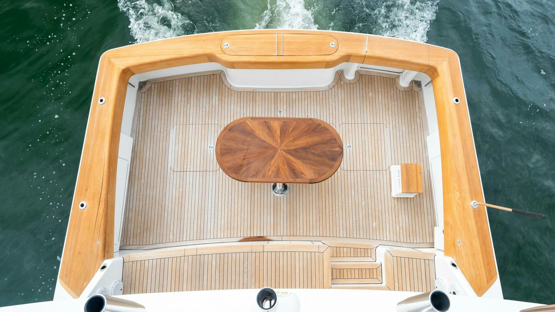 a wooden object with a circle on it aboard BLUE EYES Yacht for Sale