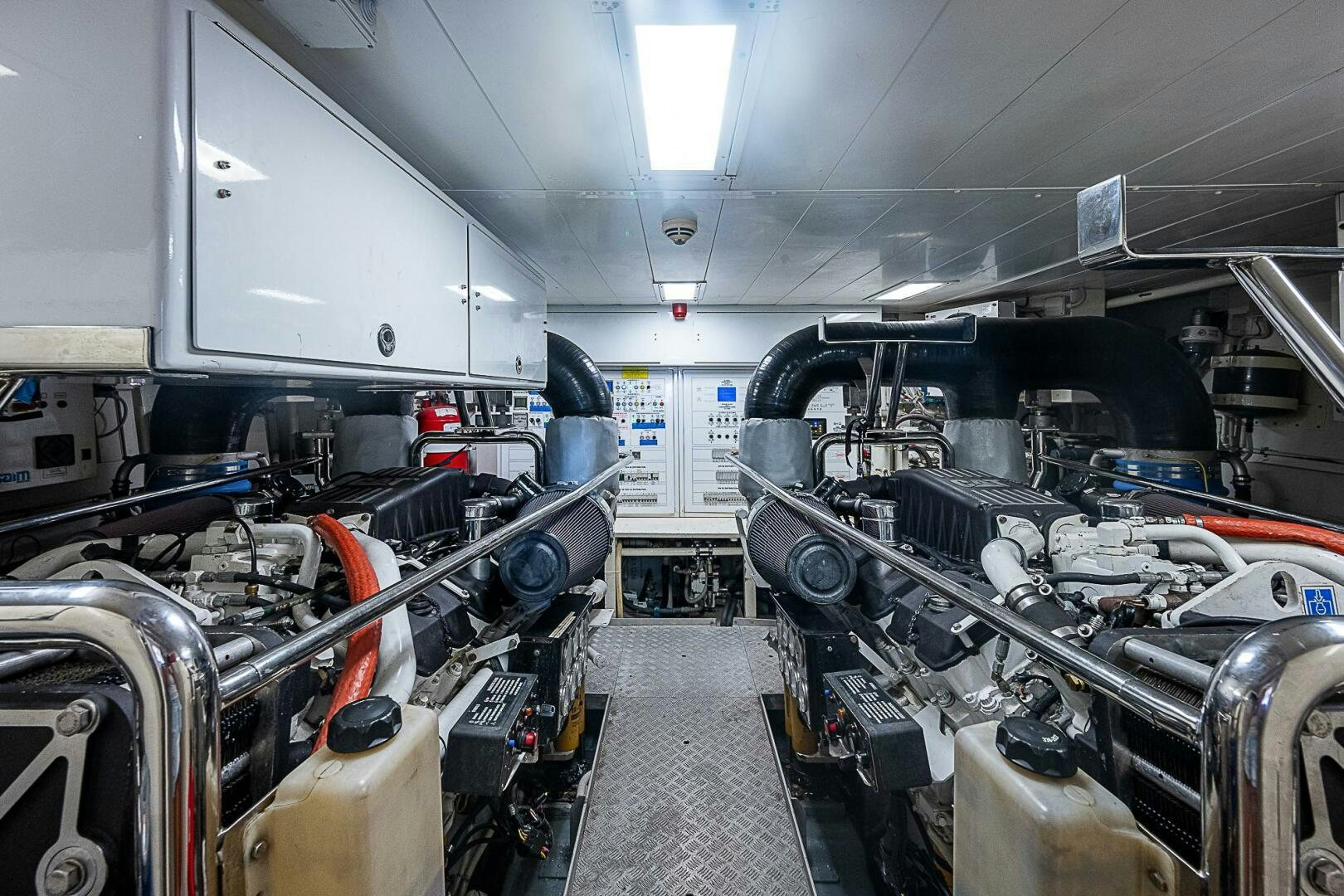 a large room with machinery aboard LADY MARIE-CLAIRE Yacht for Sale