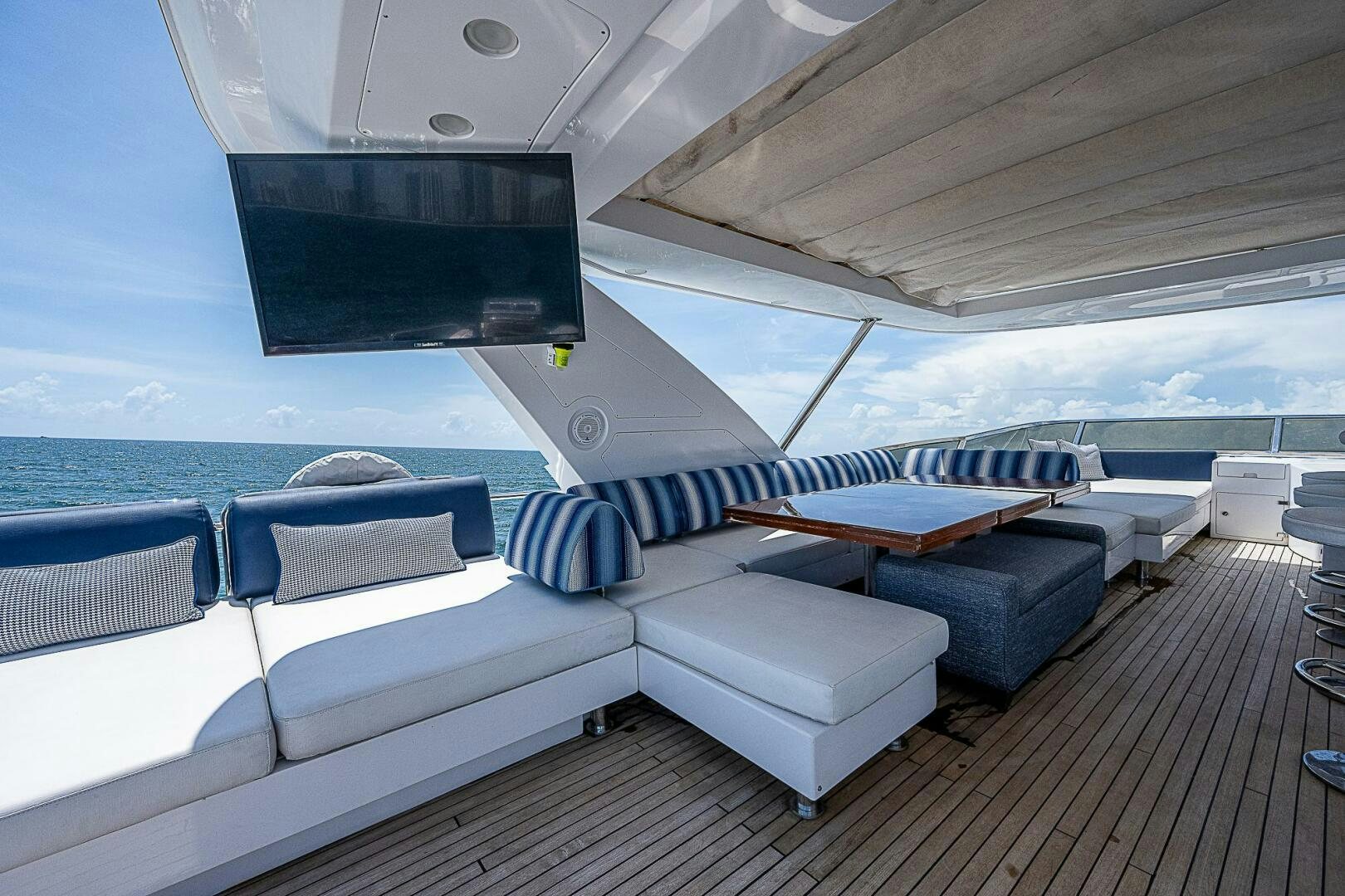 a room with a couch and a table aboard LADY MARIE-CLAIRE Yacht for Sale