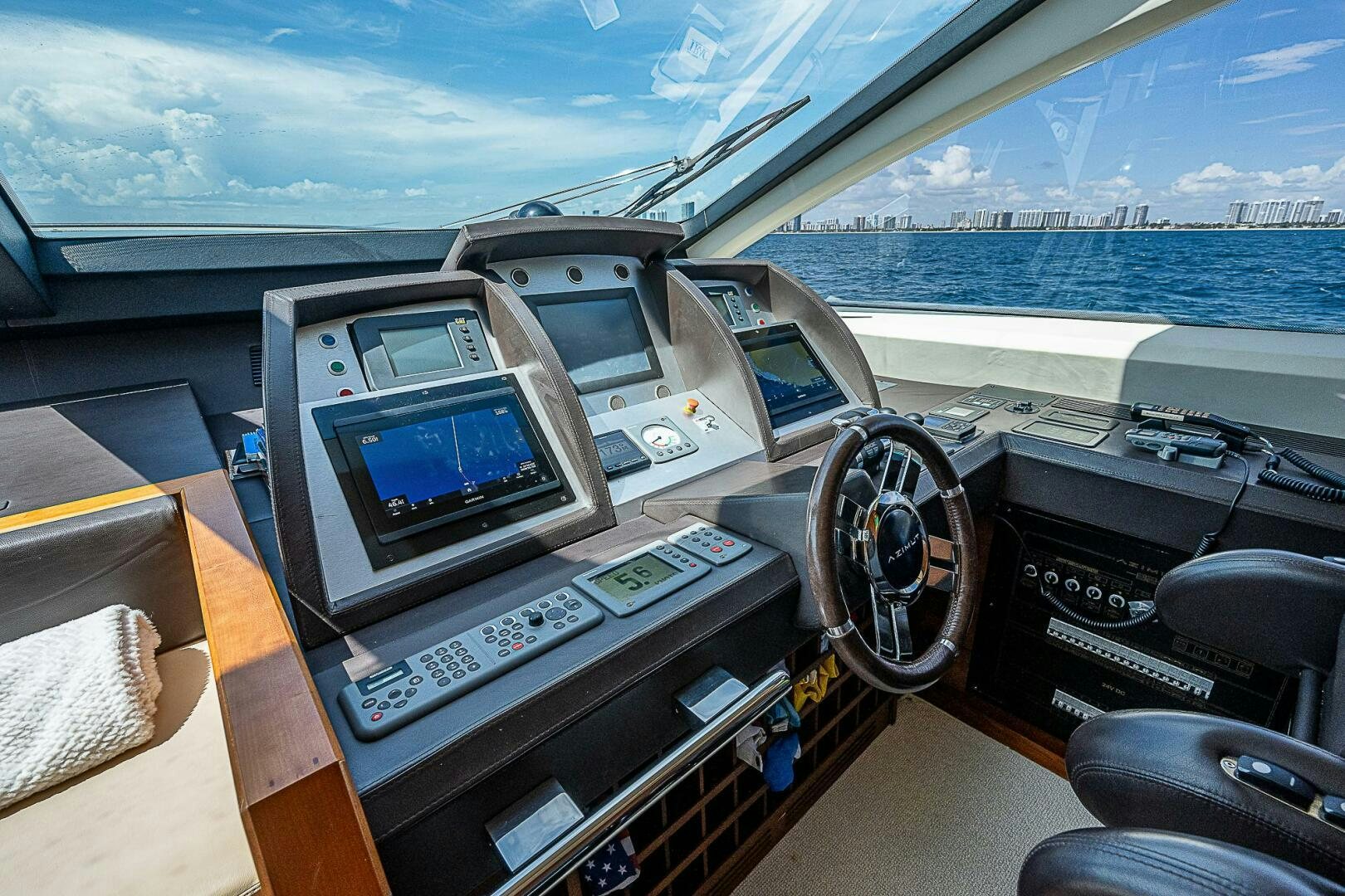 a cockpit of an airplane aboard LADY MARIE-CLAIRE Yacht for Sale