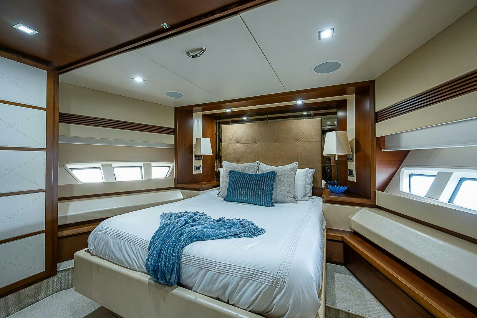 a room with two beds aboard LADY MARIE-CLAIRE Yacht for Sale