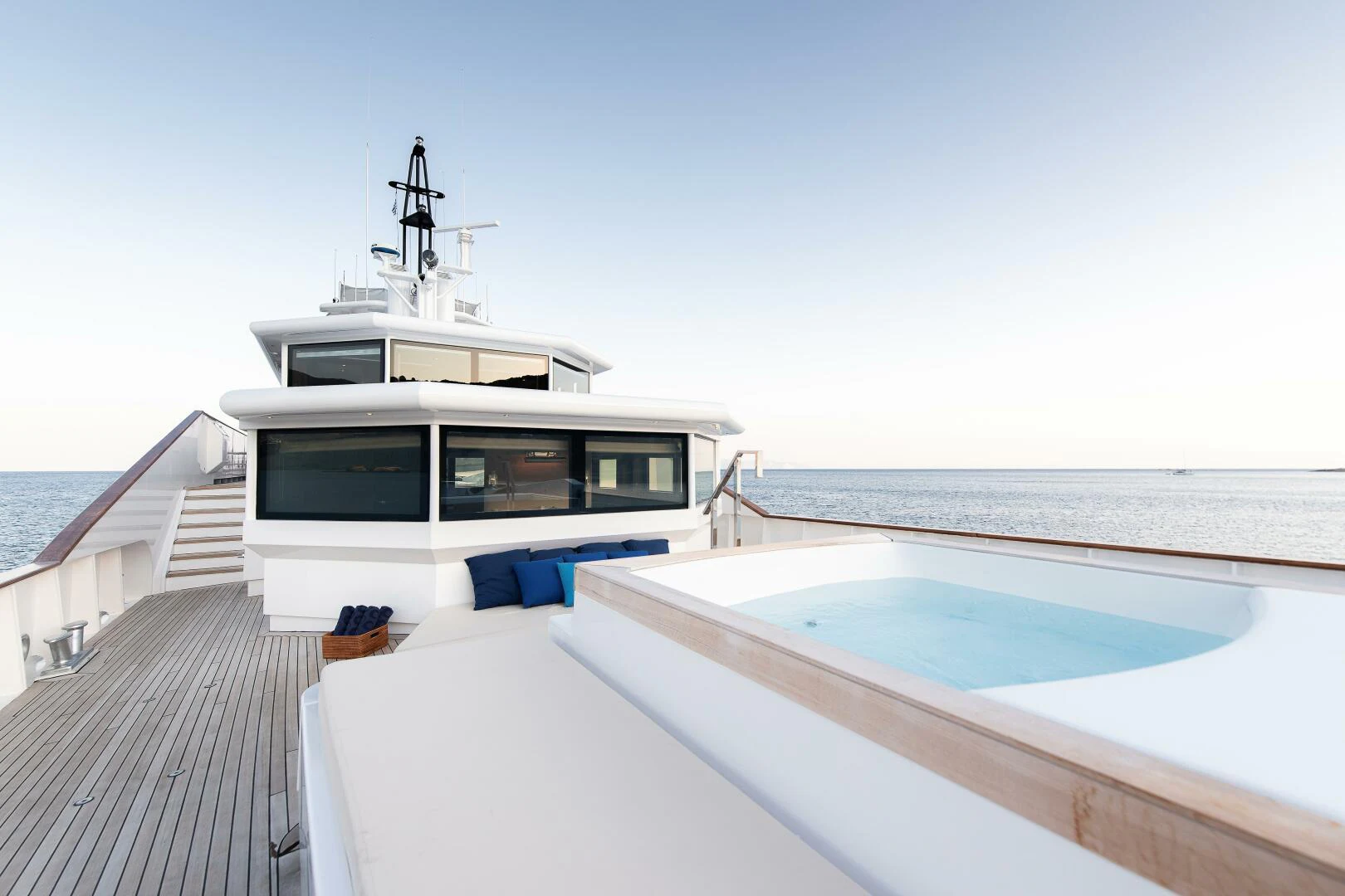 a boat on a dock aboard AZTECA Yacht for Sale