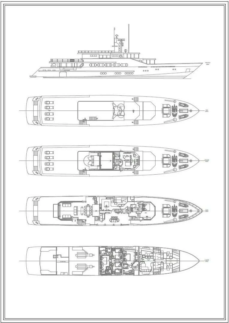 diagram aboard AZTECA Yacht for Sale